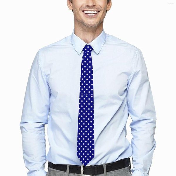Pajaritas de lunares blancos, corbata de diseño azul marino, cuello informal novedoso para adultos, ropa diaria, accesorios para corbatas de fiesta