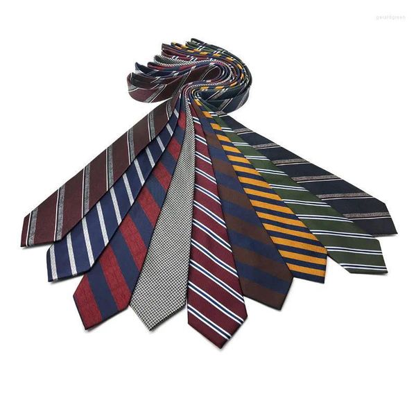 Bow Ties Wholesale 8cm masculin's Class Classic for Man Wedding Business Party Polyester Stripes Striped Jacquard Ascot Accessoires