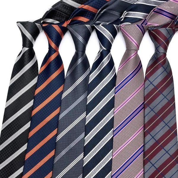 Bow Ties Wholesale 8cm masculin's Necktie Classic for Man Wedding Business Party Plaiks Contrôles Stripes Jacquard Neck Tie ASCOT ACCESSOIRES