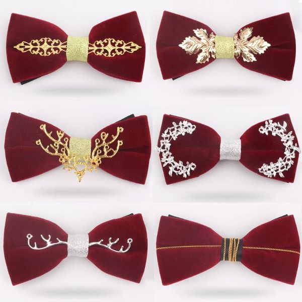 Noeuds papillon Vin Rouge Hommes Cravate De Mariage Noeud Papillon Pour Femmes Adulte Claret Papillon Costumes Cravats Garçons D'honneur BowtiesBow