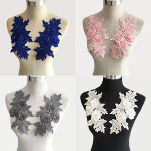 Nœuds papillons en tissu pour femmes, fleur, bricolage, faux col, dentelle florale, couture, appliques, décolleté, artisanat