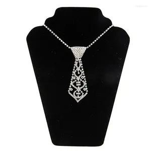 Bow banden vrouwen sexy glitter voor stropdas met verstelbare longketen holle sleutelbeen glanzende sieraden diamanten ketting chok d46a
