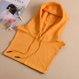 Pajaritas para mujer, Color sólido, cuello falso, sombrero para hombre, sudaderas con capucha altas, decoración, camisa cálida de otoño, collares falsos desmontables