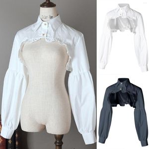 Strikjes Vrouwen Effen Ruffle Afneembare Blouse Met Valse Kraag Half Shirt Kleding Accessoires Trui Jurk Decoratie