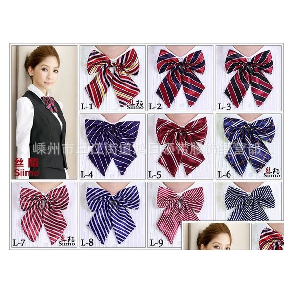 Bow Ties Femmes Bow Tie 32 Couleurs Bowknot Professionnel Pour Banque Scolaire El Uniforme Robe Lady Bowtie Cravate Fedex Tnt Drop Livraison F Dh5Yx