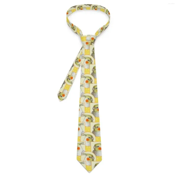 Corbatas de lazo amarillo mascota loro corbata lindo pájaros impresión cosplay fiesta cuello unisex adulto fresco moda corbata accesorios diseño collar