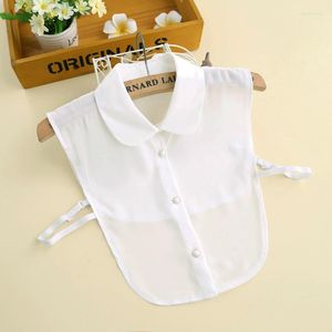 Pajaritas YSMILE Y Negro Blanco Color puro Unisex Cuello falso Camisa Suéter Traje Ajustar Blusa desmontable Solapa Tops Falso