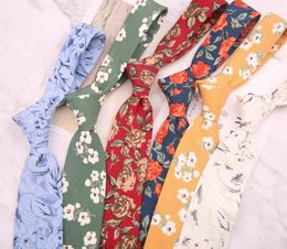 Gravatas Borboleta Estilo Yuppie Tide Casual Estampado de Flores 7CM Gravata de Algodão Para Homem Mulher Negócios Diários Acessórios para Gravata de Casamento