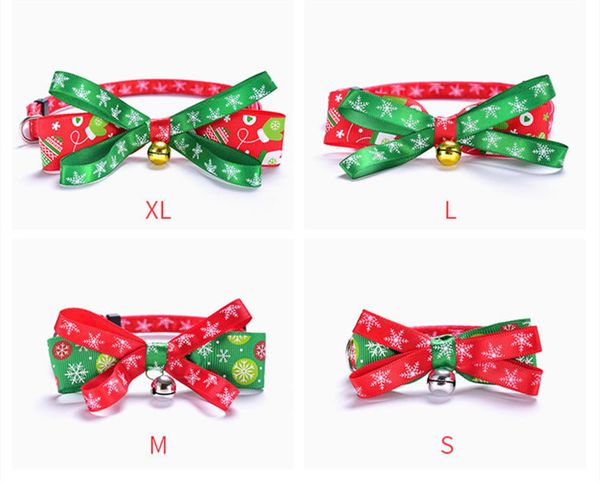 Bowknot Bell série de Noël colliers pour animaux de compagnie collier de chat chien produits pour animaux de compagnie plus la taille DHL GRATUIT