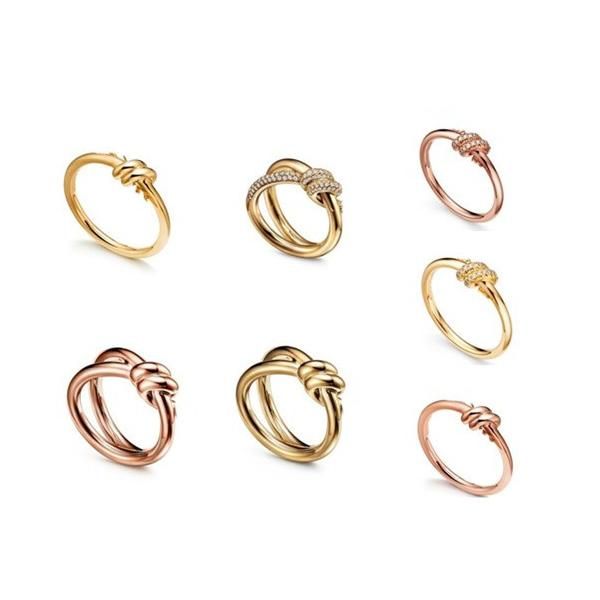 Bow Knot Diamond Ring Designer Ring Corde torsatée Couple de Gold Anneau Butfly Ring Classic Designer Bijoux Taille 5-11 TC Gift Livraison GRATUITE