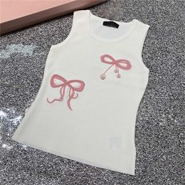 Bowknot Femmes Vest Tops Tanks de concepteur de luxe Sexy Sext Cropped Sonnlet Lettres Camis