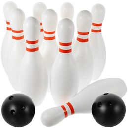 Bowling 12 pièces ensembles de jeu de grande taille jeux de Sports de plein air intérieur jouet pour enfants enfants 10 pièces fournitures grossières 231213