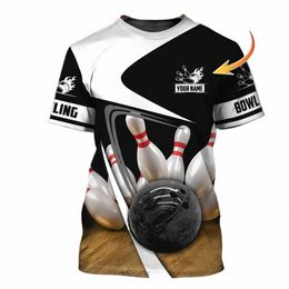 Bowlingbal Afdrukken T-shirt Voor Mannen Fi Outdoor Trainingspakken Zomer Straat Trend Harajuku Oversized Korte Mouw O-hals Tops g5MX #