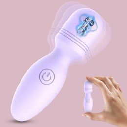 Bowling Mini Av Stick Silicone Bâton de massage de poche rechargeable pour la masturbation des femmes Oeufs sautants Fournitures amusantes et taquines pour adultes