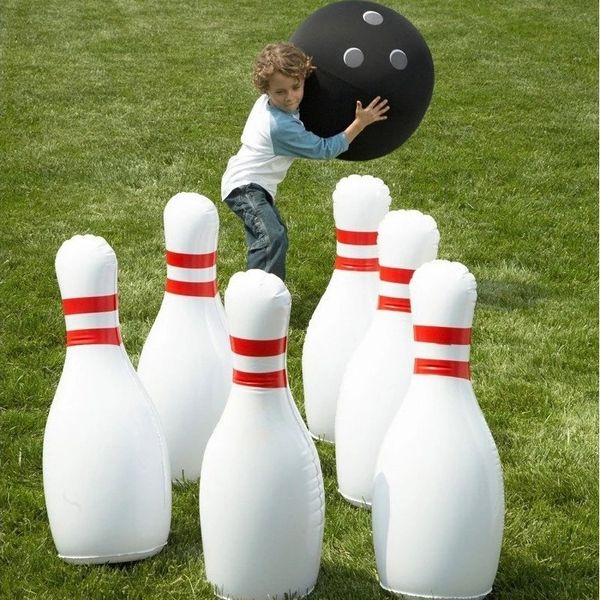 Bowling Novelty Place Jeu de quilles gonflable géant pour enfants Jeux de pelouse en plein air pour la famille Jumbo 22