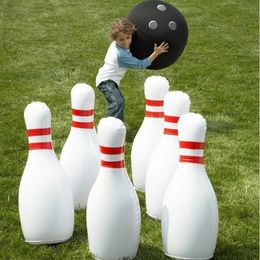 Bowling nieuwigheid Place Giant opblaasbare set voor kinderen Outdoor Lawn Yard Games Familie Jumbo 22 "Pins 16" Ball Opgeblazen speelgoed 230425