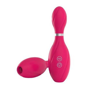 Dispositif de succion de bowling Mamelon clitoridien Langue à double tête Léchage Bâton vibrant Instrument pour femmes Jouets sexuels amusants Produits 231129