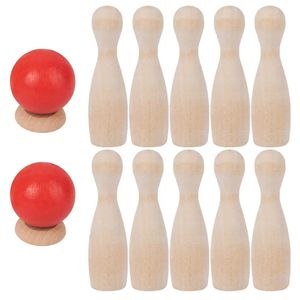 Bowling enfant en bas âge en plein air enfant jouets fête fournitures ensemble en bois intérieur voyage enfant jeu interactif 231115