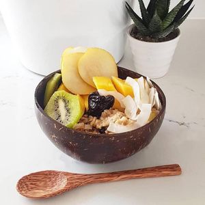 Kommen 1 set kokosnootschaal opslagkom multifunctioneel duidelijke textuur servies keukengerei