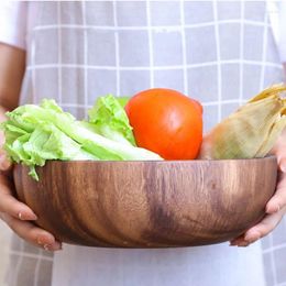Kommen 10/14/16 cm natuurlijke acacia houten kom houten korrelbassin fruitplaat rijst ramen salade container huishouden keuken servies