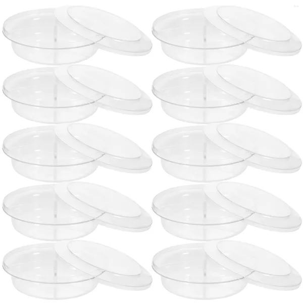 Tazones 10 PCS Caja de envasado de caramelo Caja de regalo transparente Cubos de carne Soporte transparente PS Soportes de plástico Sweets