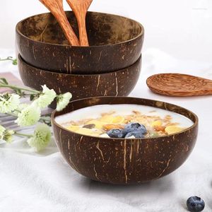 Bols 12-15cm Bol de noix de coco vietnamien Stockage Vaisselle décorative Fruit Milk Shake Salade