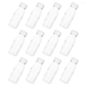 Bols 12 pcs petits mini-réfrigérateur bouteille de boisson transparente jus de lait transparent bouteilles de fruits de thé en plastique
