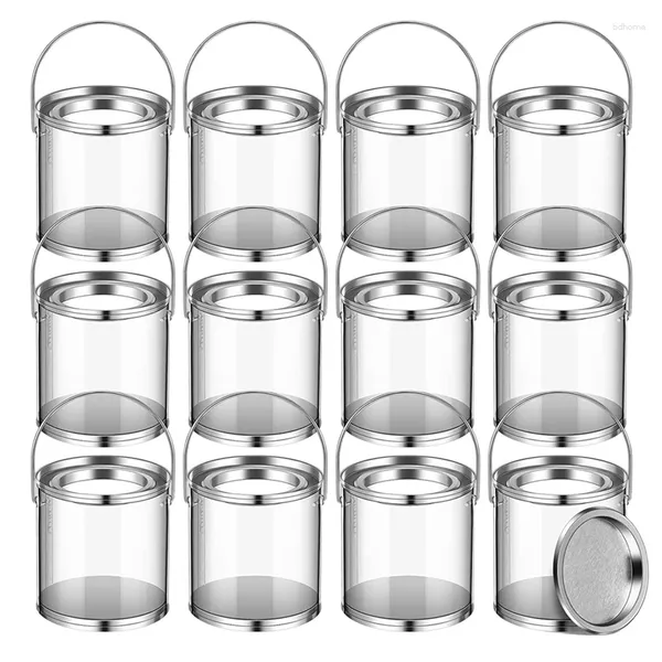 Bols 12pack Mini peinture en plastique transparent petit vide pour l'artisanat bonbons projets de bricolage décor de faveur de fête 3 x pouces