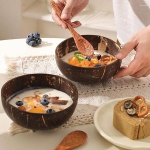 Kommen 1 dk kokosnootschaal bowl lepel bruiloft praktisch decoratief servies