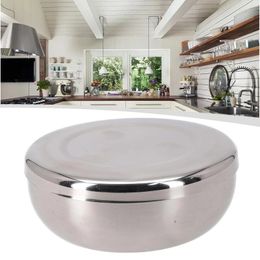 Bowls 1pc Covered Rice Bowl Stainless Steel Single Layer Steamed Warming 12 5cm Korean Restaurant Kitchen Household Tableware