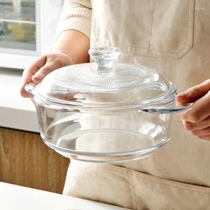 Kommen 1 st huishoudelijke glazen kom met deksel magnetron oven hittebestendig wit vierkant deksel