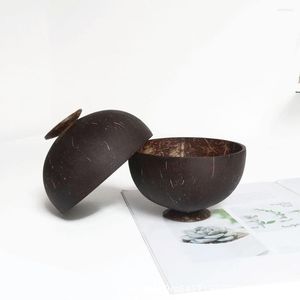 Bols 1PC bol de noix de coco naturelle en bois salade Ramen coquille maison cuisine vaisselle fournitures artisanat