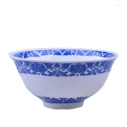 Bols 1pcs style chinois bol en céramique bleu et blanc porcelaine riz cuisine vaisselle conteneur