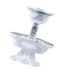 Bols 2 pièces Dharma tasse Vintage verre ménage offrant multi-usage bol à pieds chandelier décoratif cristal saint temple eau