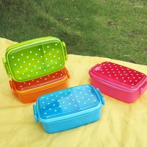 Bols (2 pcs / lot) Red Professional Microwave Lunch Box Table Varelle Mini Portable Belle Couleur de bonbons Enfants Bento Bento