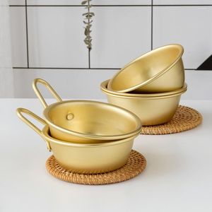 Kommen 2 stuks rijstkom restaurant Dessert Tray Wine Cup Home Keuken Aluminium gerechten met handvat