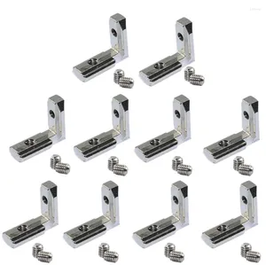 Bols 20pcs T Slot L-Forme Intérieur Coin intérieur Connecteur Support de joint pour profil d'extrusion d'aluminium 2024 Série 6mm