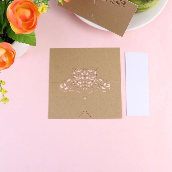 Cuencos, 24 piezas, tarjetas para el lugar del nombre de la mesa, decoración del recuerdo del banquete de boda, diseño cortado, tamaño grande (Beige dorado)