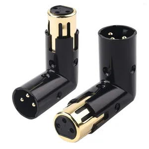 Bowls 2PCS Adaptador de Audio Enchufe Ajustable Macho a Hembra Ángulo Recto XLR 3Pin Negro (Adaptador XLR de 90 Grados)