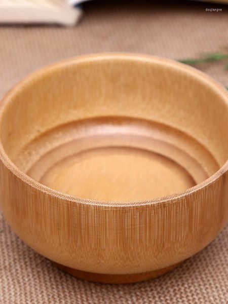 Cuencos de bambú ecológicos de 3 tamaños para servir arroz, sopa, utensilios de cocina, accesorios artesanales de madera