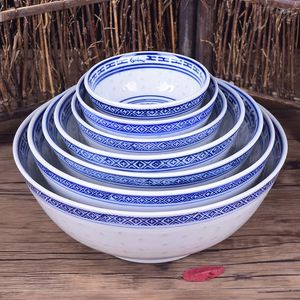 Bols 4.5/5/6/7/8/9 En Céramique Vaisselle Bleu Et Blanc Porcelaine Ramen Soupe Bol Chinois Riz Dragon Motif Vintage Vaisselle