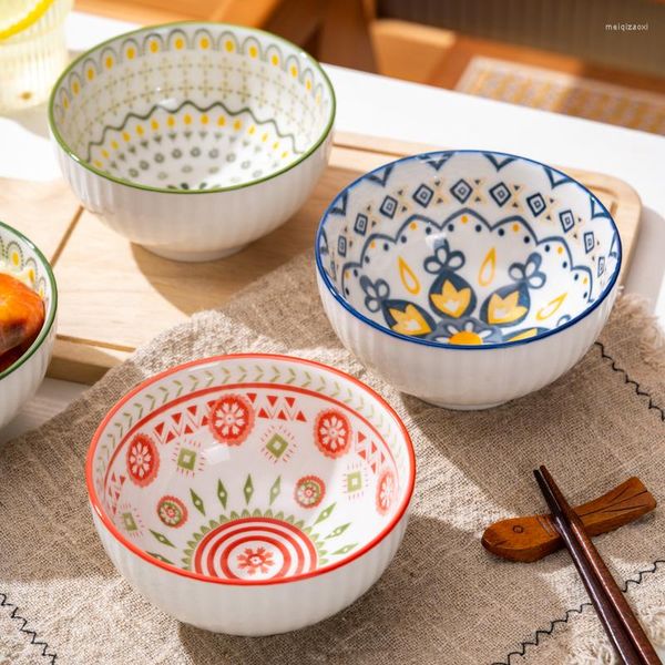 Bols 4.5 Pouces Bol En Céramique Plats Pour Servir Ustensiles Ramen Vaisselle Chine Porcelaine Salade De Fruits Soupe Polonais Bohème