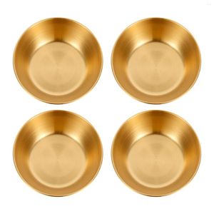 Bols 4 Pcs Puce Petite Apéritif Assiette Assaisonnement Soupe En Plastique Cornichons En Acier Inoxydable Enfant Sauce Tasses