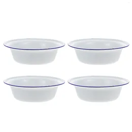 Kommen 4 pc's spa set ramen slakomje serveer wit ronde dienblad kneden deegcontainer emaille glazuur