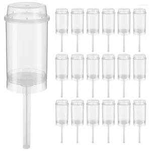 Bols 40 pcs Cake Push Container Lollipop Moules Savon Fleur Ronde Plastique Pops En Vrac Grade PP Push-up Couvercle