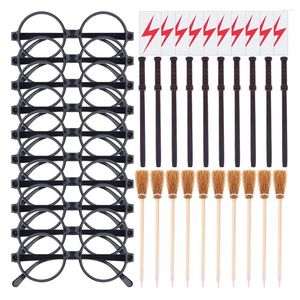 Bols 40pcs / Set Crayons de baguette Autocollants de tatouage Balai et lunettes Assistant Party Favors Baguettes Thème Fournitures