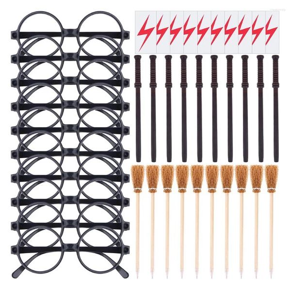 Bols 40pcs / Set Crayons de baguette Autocollants de tatouage Balai et lunettes Assistant Party Favors Baguettes Thème Fournitures