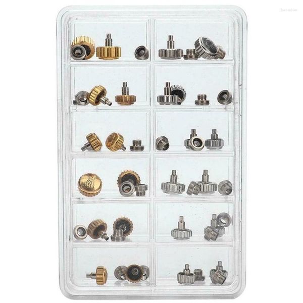 Tazones 40PCS Reloj Coronas Reemplazo impermeable Herramientas de reparación surtidas con caja