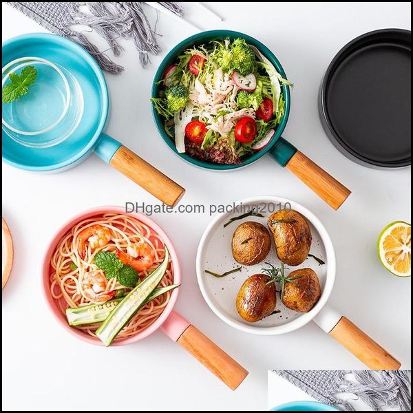 Bols 420Ml Céramique Ramen Bol Soupe Avec Poignée Dessert Salade Riz Japonais M007 Drop Delivery 2021 Home Garden Kitchen Packing2010 Dh7To