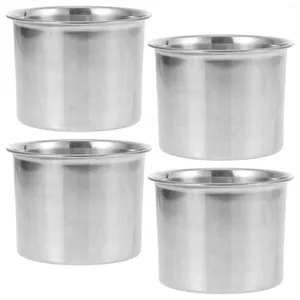 Bols 4 pièces de stockage en acier inoxydable conteneurs bidon ensemble sucre conteneur métal pour cuisine amis